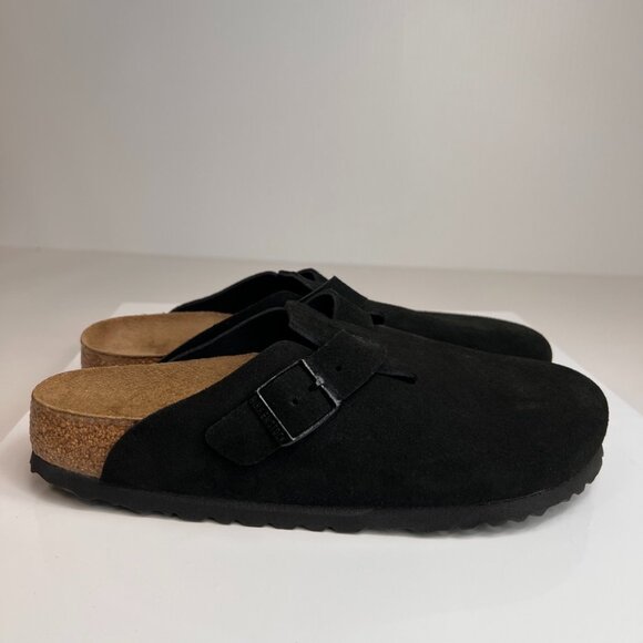 Birkenstock Sandal Women 9 Leather Flat Slide Clog Strap Boston Party Core Ni - Picture 3 of 9